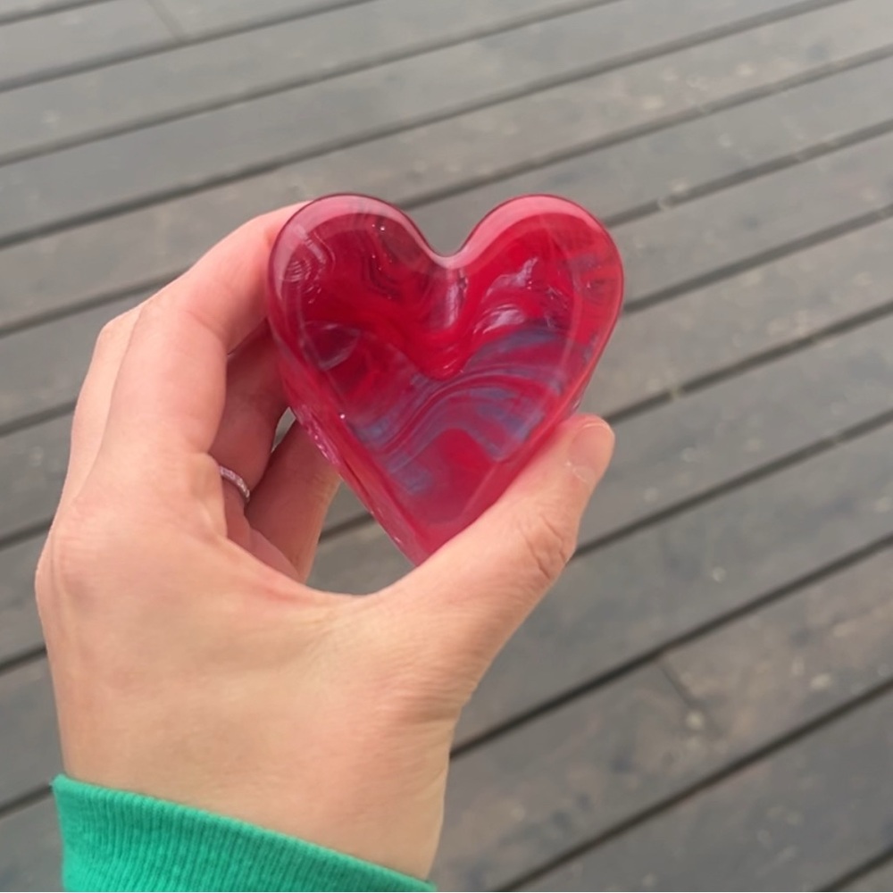 Red Swirl Heart Fire and Light signed 2007